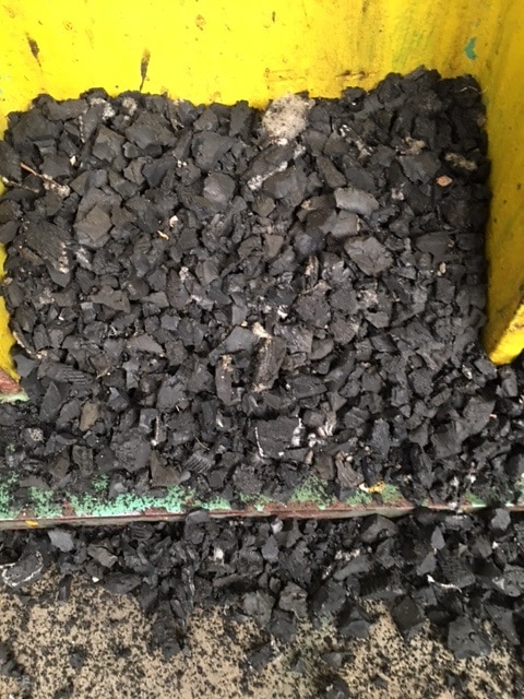 Conveying Size Reduced Rubber at Tire Recycling Facility - KWS