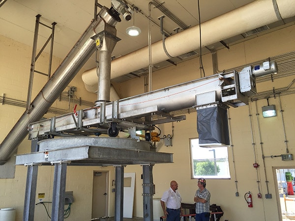 Shaftless Screw Conveyor Replaces Belt Conveyor for Biosolids Load Out System at Floyd Branch WWTP in Richardson, TX - KWS