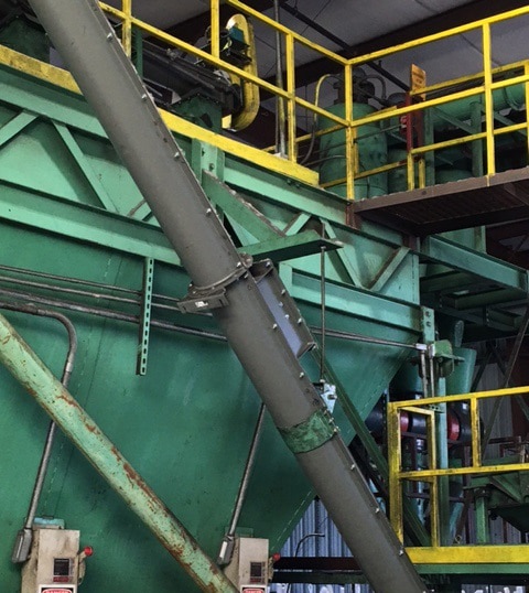 Conveying Size Reduced Rubber at Tire Recycling Facility