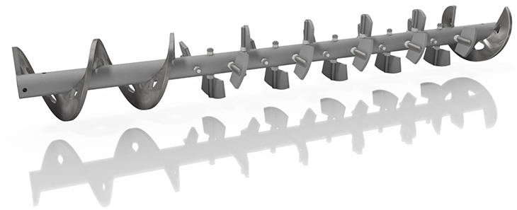 Adjustable Paddle Screws for Mixing Clay Roofing Tile Materials at Boral Roofing in Henderson, NV - KWS