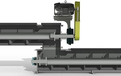 Tandem Screw Conveyors for Conveying Wood Chips and Bark at Biewer Sawmill in Prentice, WI - KWS