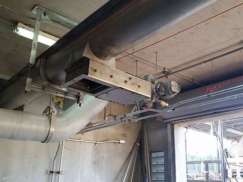 Shaftless Screw Conveyor and Diverter Gate for Dewatered Biosolids at James Creek WRF, GA - KWS Manufacturing