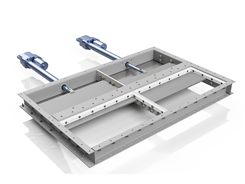 Mass Flow Screw Feeder and Dual Actuated Slide Gate for Soda Ash - KWS Manufacturing