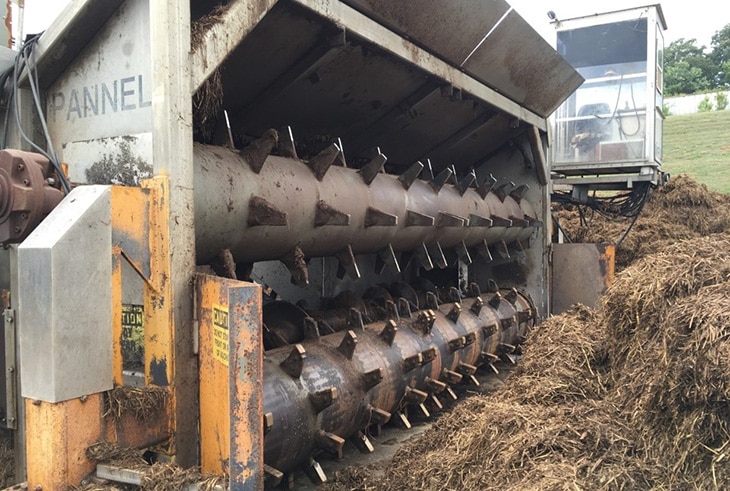 Spiked Drums to Turn Compost at Monterey Mushrooms - KWS