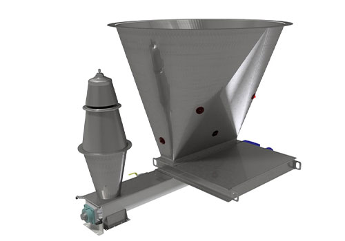 Mass Flow Silo Transition and Screw Feeder for Metering Calcium Carbonate at Inteplast Group in Lolita, TX - KWS Manufacturing