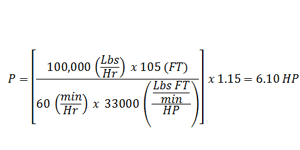 Bucket Elevator Power Formula – Friction Factor Equation Example