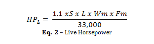 Drag Conveyor Engineering Guide - Live Horsepower Calculation - KWS Manufacturing