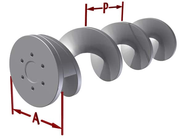 KWS Shaftless Screw Conveyor Dimensional Standards - OD and Pitch