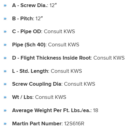 12S616R specifications