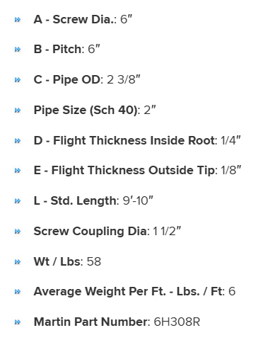 6H308R specifications