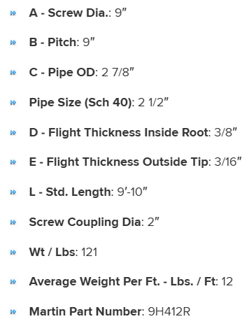 9H412R specifications
