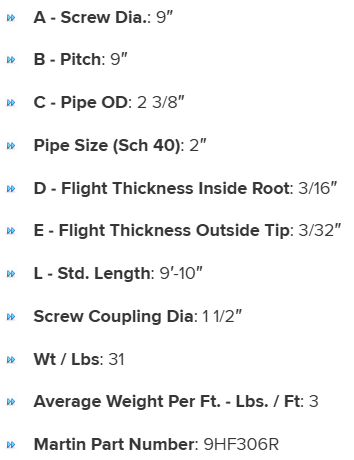9HF306R specifications