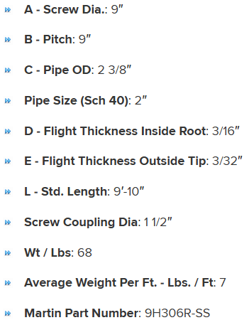 9HS306R specifications