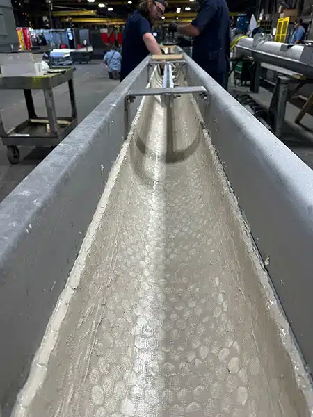 Tiles are Mounted on Flexible Mesh Backing, Allowing Perfect Contouring to Trough Profile