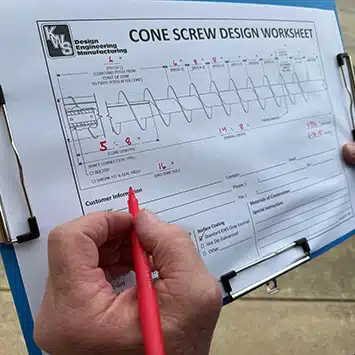 Design Worksheet for Mass Flow Cone Screws