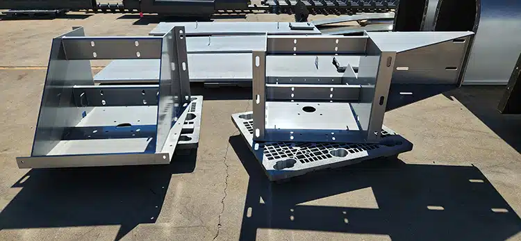 Pedestal Trough Ends are Painted High Temperature Silver and Ready for Shipment