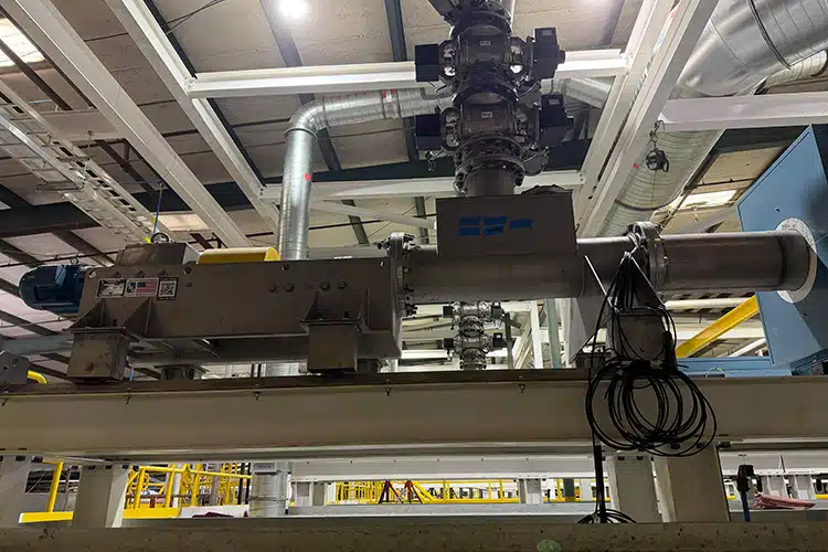 Six Identical Injection Screws Feed Six Identical Reactors
