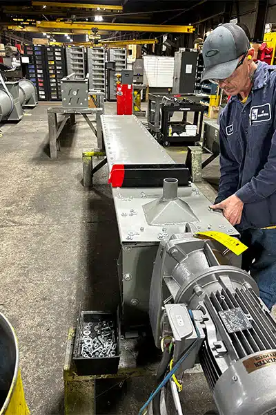 Screw Conveyor is Assembled and Tested at KWS Before Shipment