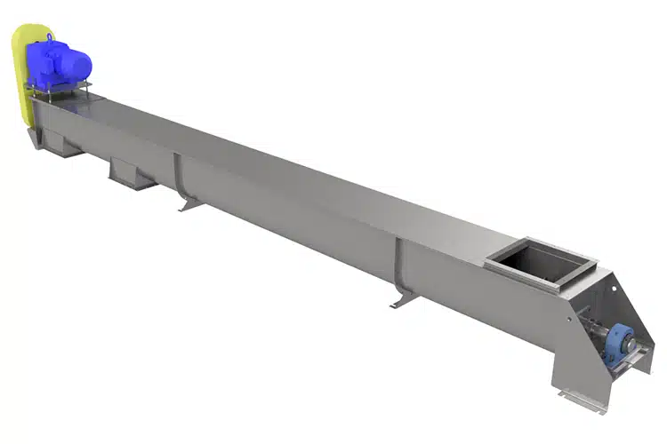 Screw Conveyor Transfers High Temperature Fly ash from a Storage Vessel to Downstream Processing Equipment