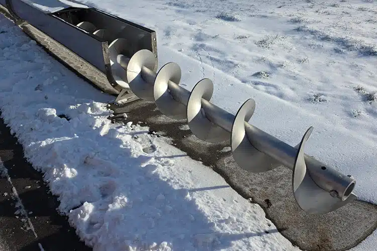 KWS Provided Screw Conveyors Constructed from 304 Stainless Steel with 2B Finish for Corrosion Resistance and to Reduce Adhesion