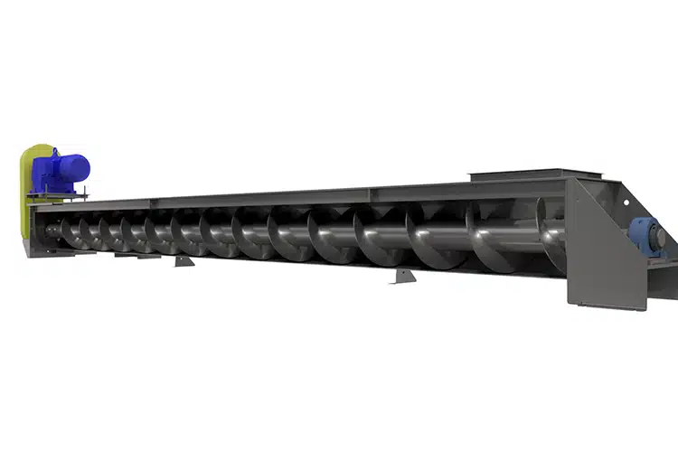 One-Piece Screw Mounted on Large Diameter Pipe Eliminates Need for Intermediate Hanger Bearings
