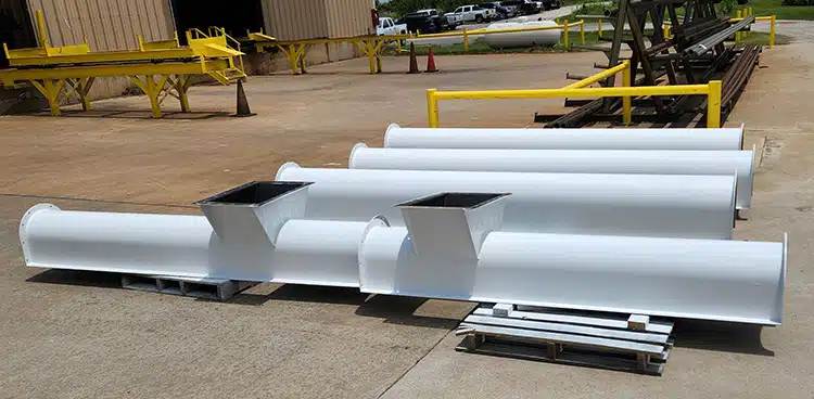 Screw Conveyor Components are Painted White in Accordance with Nestle Standards
