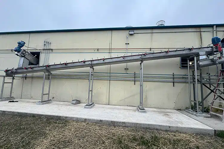 KWS Shaftless Screw Conveyors Transfer Biosolids to Bioforcetech (BFT) Dryer