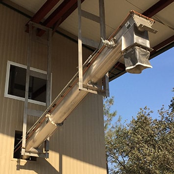 Shaftless Screw Conveyor for Miners Ranch Water Treatment Plant in Oroville, CA - KWS Manufacturing