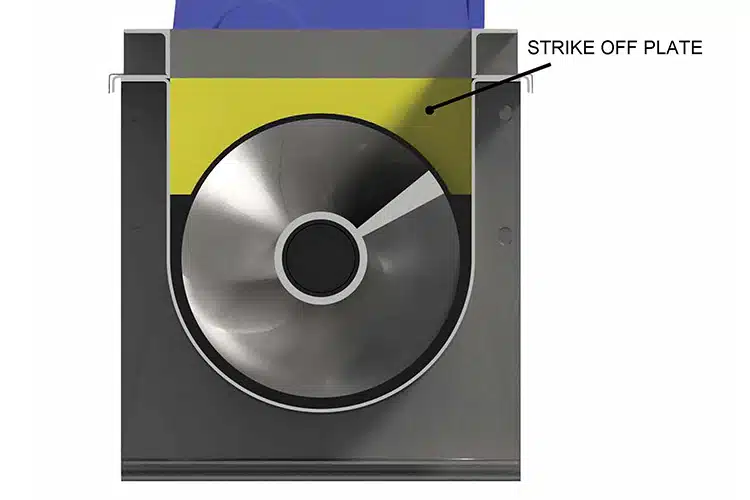 Strike Off Plate is Located at End of Inlet Opening
