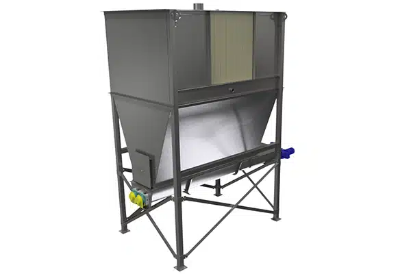 Hopper and Twin-Screw Feeder Provide Storage and Accurate Metering of Shredded Circuit Boards for Processing