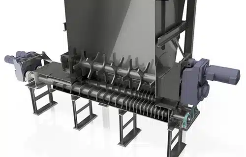 Agitator Breaks Up Lumps and Eliminates Bridging in Hopper