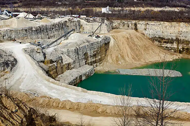Limestone is Surface Mined in Quarrys