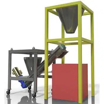 Stainless Steel Inclined Screw Feeders for Metering Sugar at PIM Brands in Somerset, NJ