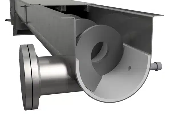 Drain is Located on Non-Carrying Side of Screw Conveyor on Inlet End