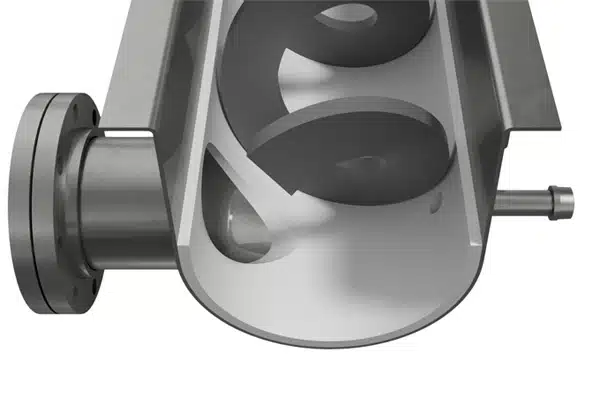 Flushing Port is Installed Directly Opposite Drain
