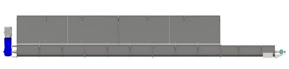 Flared Hopper is 30-Feet Long to Accommodate Length of Filter Press