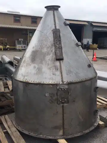 Hopper Before Passivation with Impurities, Stains, and Scale