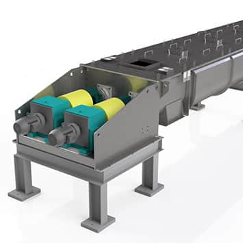 Hollow Flight Thermal Processor for Heating Rubber Powder