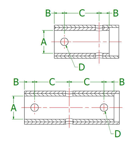 Dimensional Drawing for Internal Collars