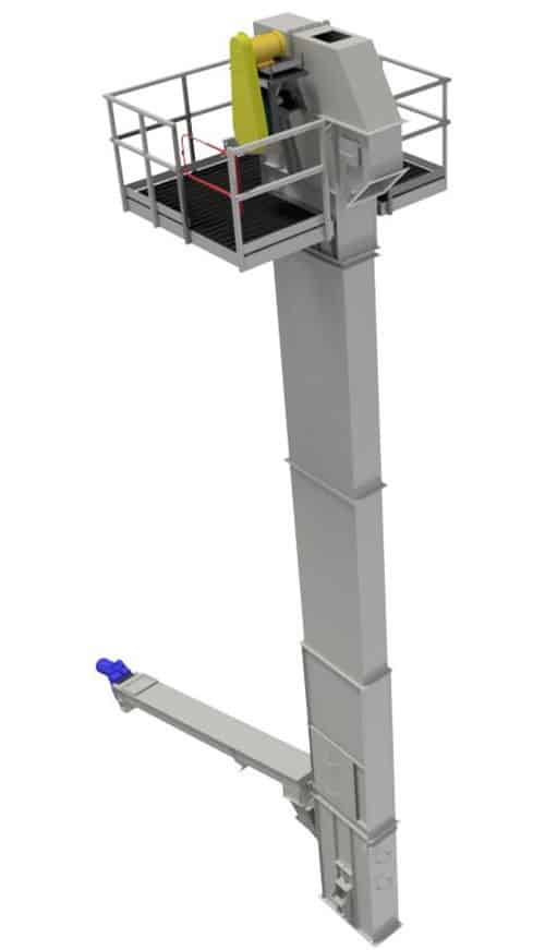 Inclined Screw Feeder and Bucket Elevator for Metering Abrasive Materials