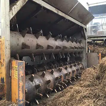 Spiked Drums to Turn Compost at Monterey Mushrooms