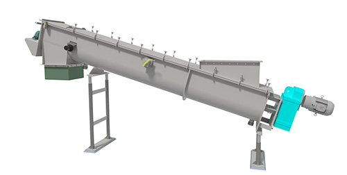 KWS Screw Conveyor Receives Dewatered Biosolids from Centrifuge