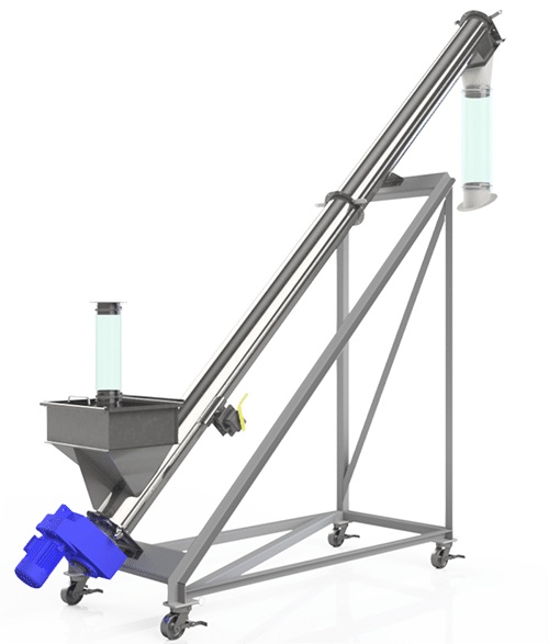 KWS Inclined Screw Conveyor Meters and Elevates Metal Powder to Storage Silo