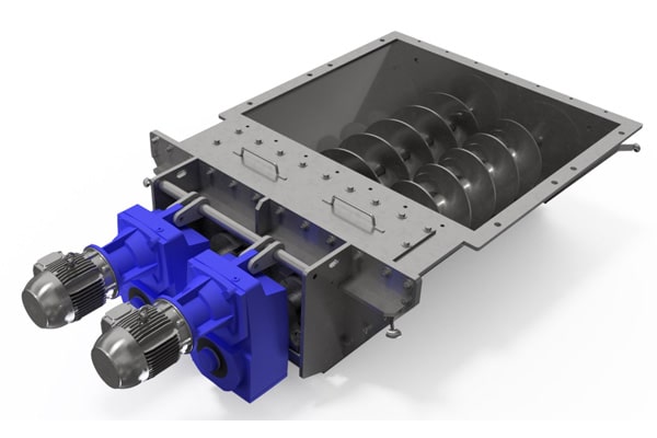 KWS Twin Screw Feeder Meters Shredded Lithium-Ion Batteries