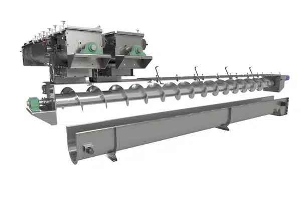 Screws are Mounted on Large Diameter Pipe to Eliminate Intermediate Bearings