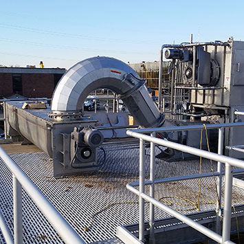 Ceramic-Lined Screenings Conveyors for DELCORA in Chester, PA - KWS Manufacturing