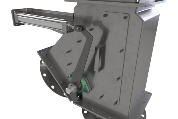 Valve is Actuated Pneumatically to Divert Bulk Materials One of Two Directions