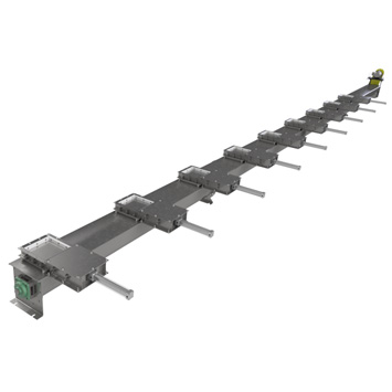 Screw Conveyor with Low Profile Slide Gates