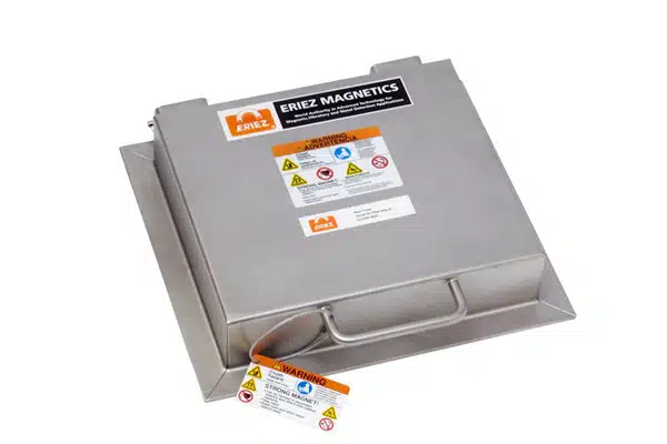 Three Eriez Plate Magnets are Located in Cover of Screw Conveyor