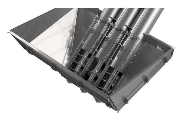 Inlet Openings are Hydraulically Adjusted for Accurate Feed Rate